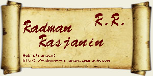 Radman Rasjanin vizit kartica